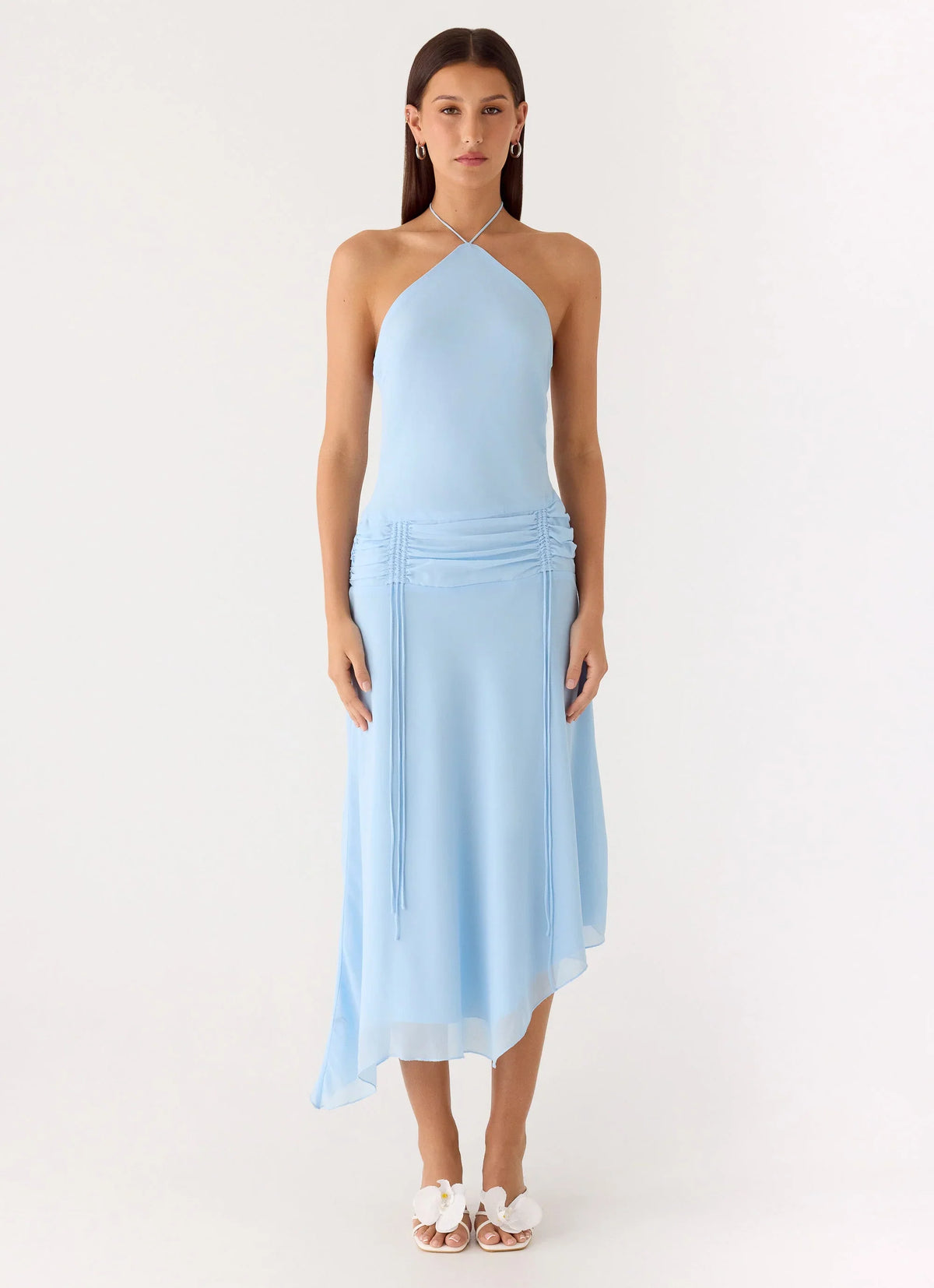 Becerra Chiffon Midi Dress - Blue